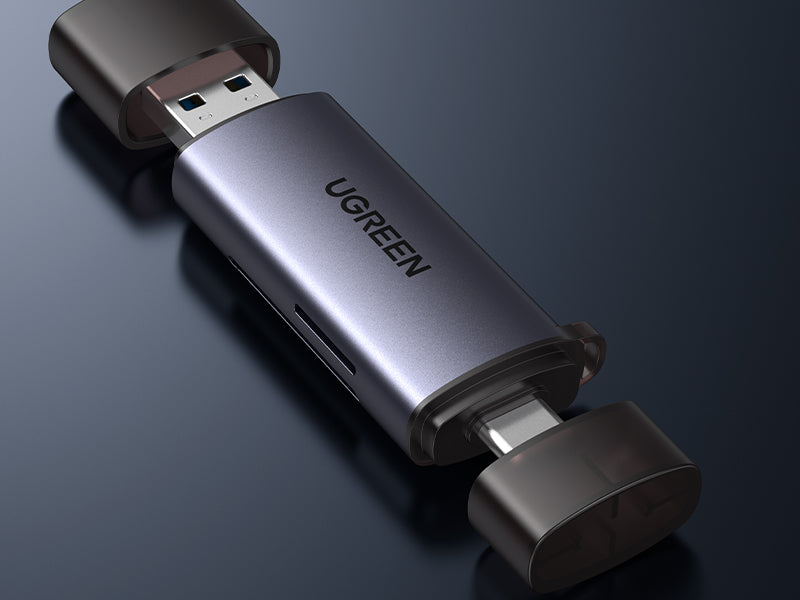 Lector de Tarjetas USB-C + USB-A a MicroSD (TF)/SD | OTG | USB-C 3.1 | 5Gbps | Soporta hasta 2TB | Soporta Windows/Mac OS/Linux/Android | Lectura de
