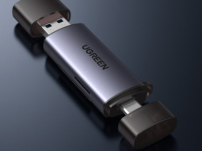 Lector de Tarjetas USB-C + USB-A a MicroSD (TF)/SD | OTG | USB-C 3.1 | 5Gbps | Soporta hasta 2TB | Soporta Windows/Mac OS/Linux/Android | Lectura de