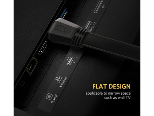 Cable HDMI 2.0 Plano de 1.5 Metros (4.92 Pies) / 4K@60Hz / HDR / 3D / HEC (Canal Ethernet HDMI) / ARC (Canal de Retorno de Audio / Color Profundo de