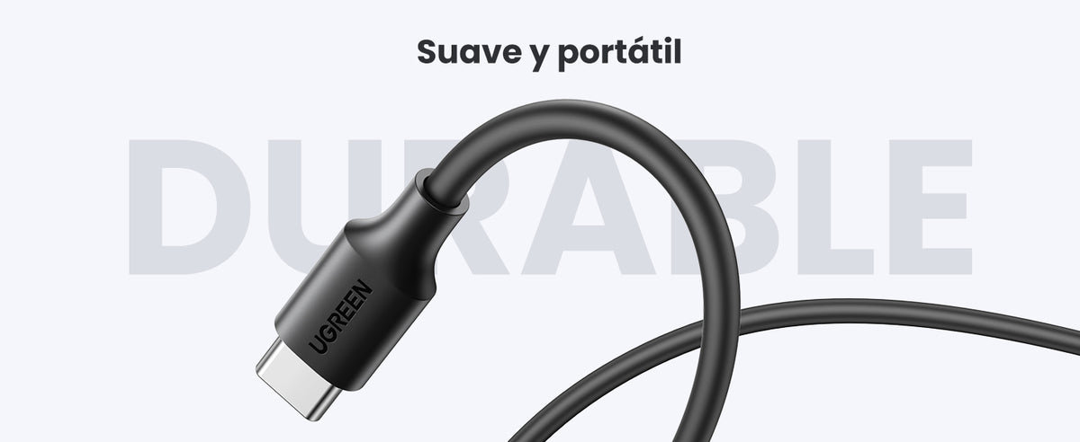 Cable USB-C a USB-C | 1 Metro | Carga Rápida de hasta 60W | Transferencia de datos de 480 Mbps | PD3.0 | QC 4.0/3.0/2.0 | FPC | AFC | Duradero y