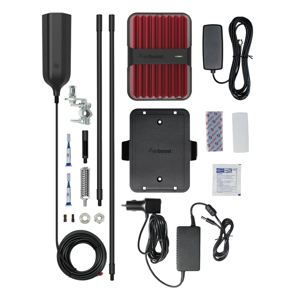 KIT Amplificador de Señal Celular 4G, 3G, VoLTE y Voz Convencional, Drive Reach OTR/ Especial para Tractocamión y Pick up Pesados/ Soporta múltiples