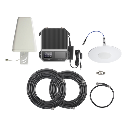 KIT Amplificador Office 200 4G LTE, 3G y VOZ con antena direccional. Especial para cubrir áreas de hasta 1600 Metros Cuadrados por ser de grado