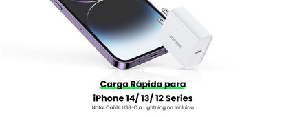 Cargador USB-C de 20W | 1 USB-C de Carga Rápida | QC4.0+ | PD3.0 | PPS | BC1.2| Carga Inteligente | Chip PWM | Múltiple Protección | Mayor Eficiencia
