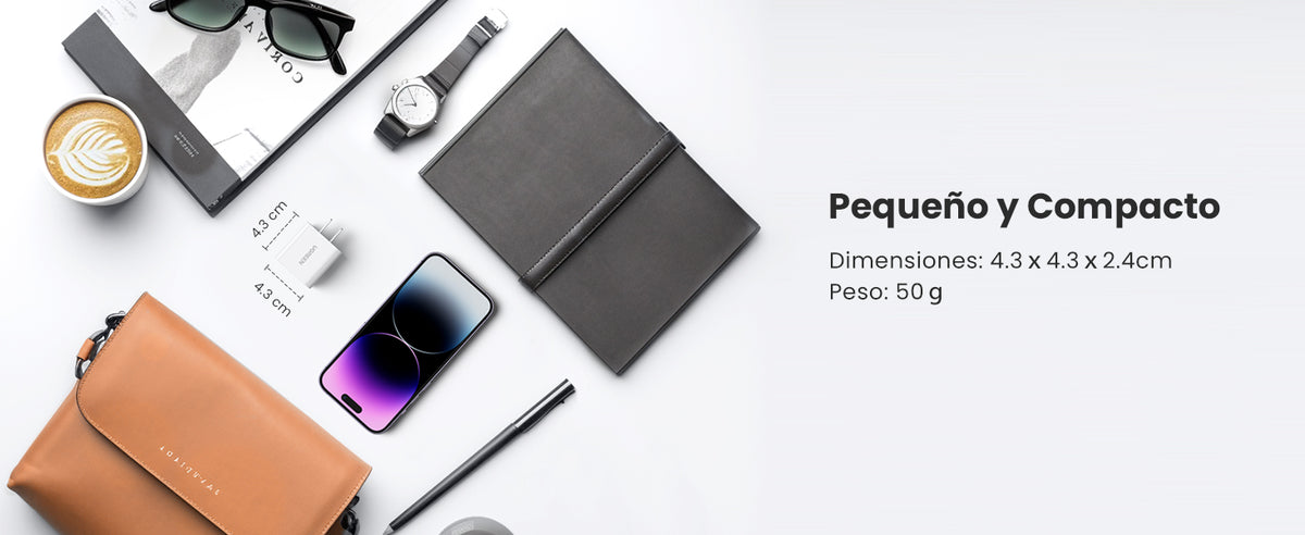Cargador USB-C de 20W | 1 USB-C de Carga Rápida | QC4.0+ | PD3.0 | PPS | BC1.2| Carga Inteligente | Chip PWM | Múltiple Protección | Mayor Eficiencia