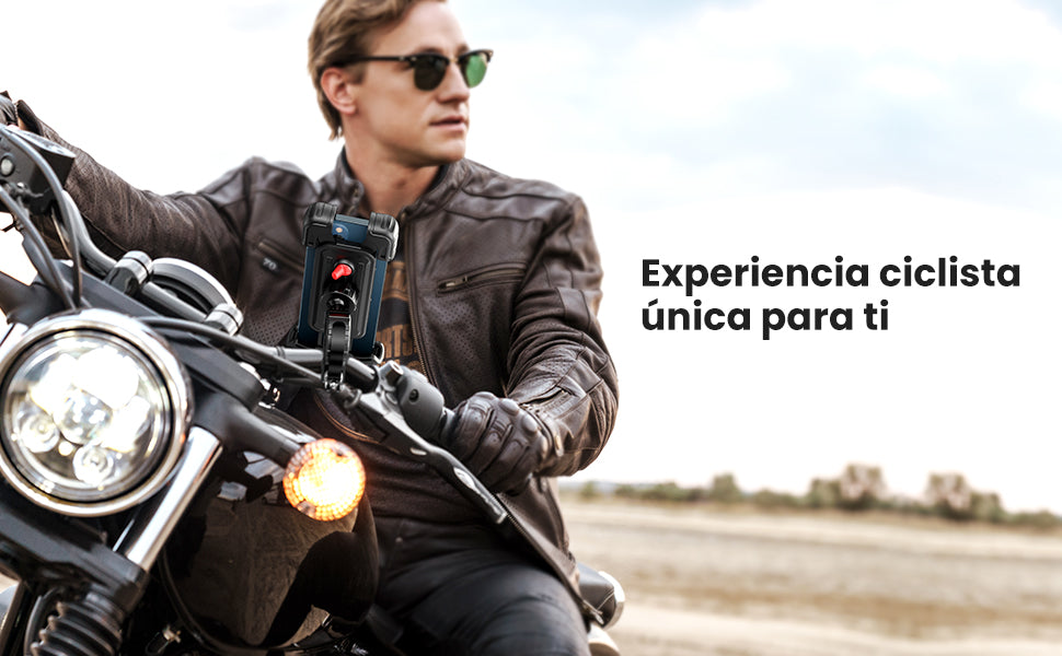 Soporte de Celular para Manillar de Motocicleta o Bicicleta / Anti Vibración / Protección de clip Antideslizante / Rotación de 360° / Bloqueo de