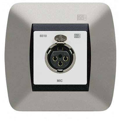 Conexión caja 60 mm. xlr hembra de pared. blanco.