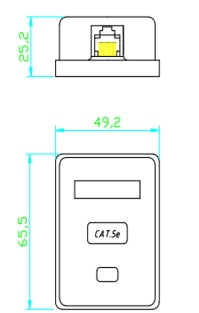 Caja de Pared con 1 Puerto Keystone, Incluye Jack Cat5e
