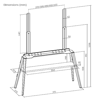 Soporte de TV Easel Studio TV Floor Stand | Compatible VESA 200x200 a 600x400 | Para Pantallas de hasta 75 Pulgadas | Capacidad de Peso 40 kg |
