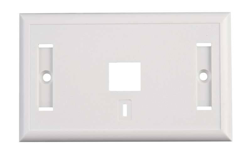Placa de Pared de 1 Puerto, Keystone, con Espacio para Etiqueta, Color Blanco