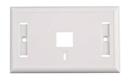 Placa de Pared de 1 Puerto, Keystone, con Espacio para Etiqueta, Color Blanco