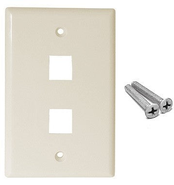 Placa de Pared de 2 Puertos, Keystone, Color Blanco