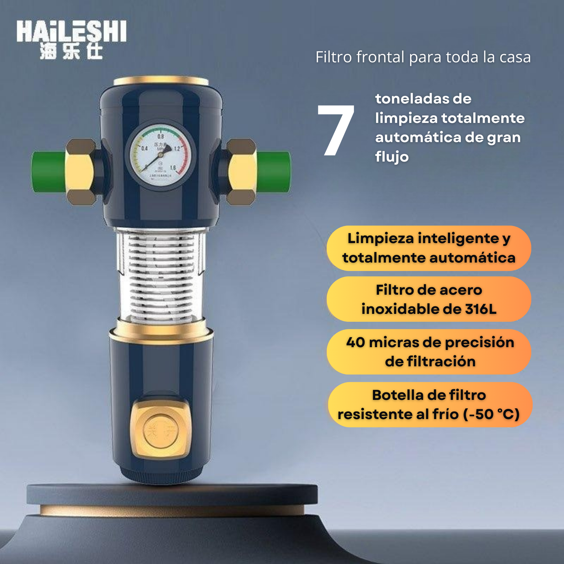 Prefiltro de retro lavado VS sarro, filtro doméstico de alto flujo, protección contra el sarro