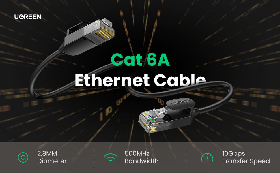 Cable Ethernet Cat6A UTP Ultra Delgado 5 Metros (16.40 Pies)