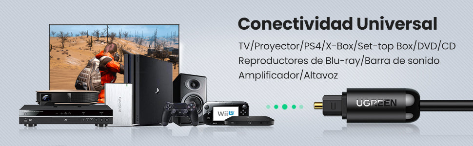 Cable Óptico Toslink (S/PDIF) de Alta Calidad para Audio Digital / 3 Metros (9.84 Pies) / Tapa de Protección / Dolby 7.1 Canales / Diseño Durable