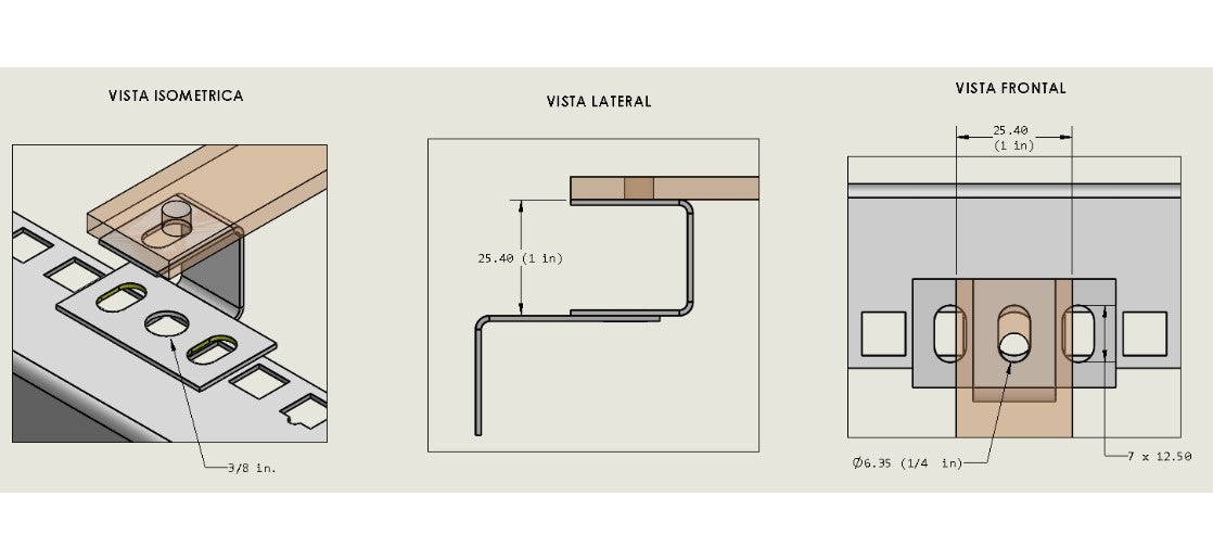 Adaptador / Montaje para Barra de Tierra fisica en Racks de 19 In.