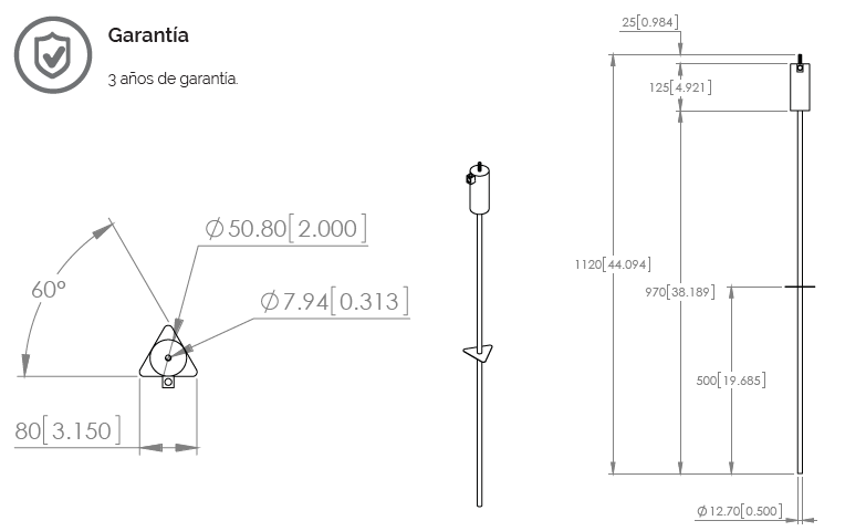 Electrodo Para Tierra Física para Aplicaciones Residenciales y Antenas de Baja Potencia.