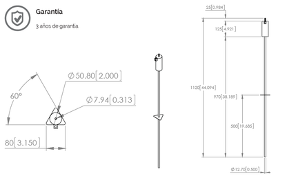 Electrodo Para Tierra Física para Aplicaciones Residenciales y Antenas de Baja Potencia.