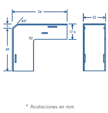 Esquinero exterior blanco para canaleta TMK1720 (5210-02001)
