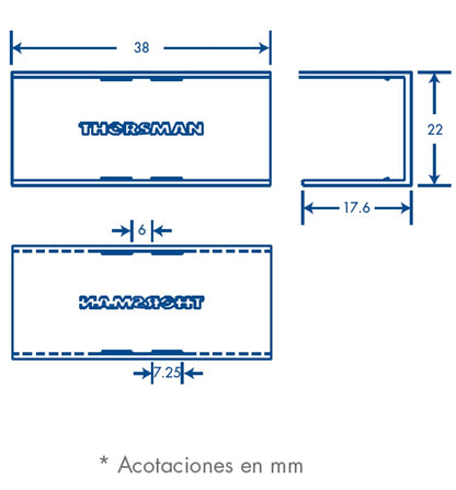 Pieza de unión color blanco de PVC auto extinguible, para canaleta TMK1720 (5280-02001)