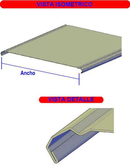 Tapa automática para charola, 100 mm de ancho
