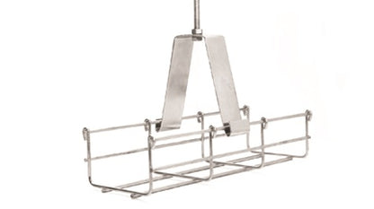 Suspensión conjunto 100 mm, para montar la charola desde el techo, con acabado Electro Zinc para varilla de 1/4, 5/16 y 3/8