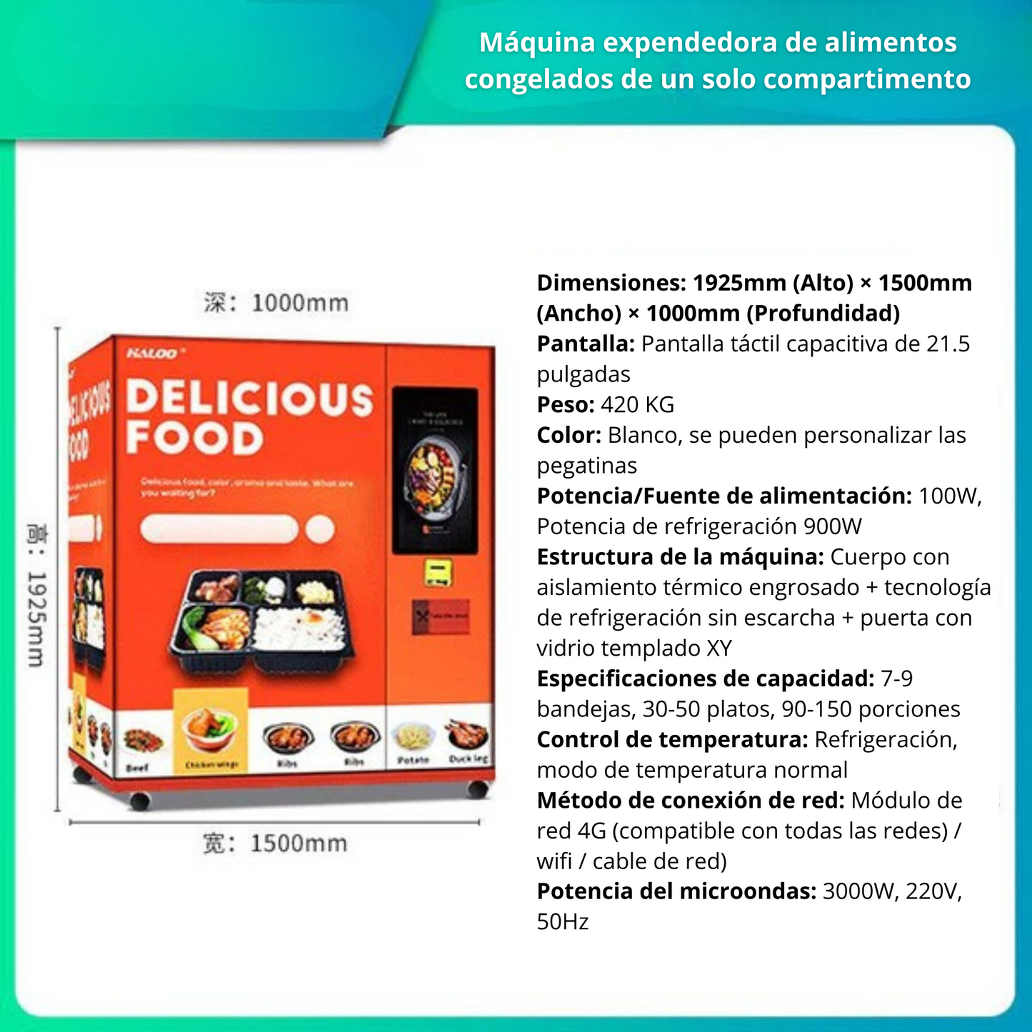 Maquina expendedora de alimentos prefabricados, box lunch, máquina expendedora de calefacción automática de comida rápida, máquina expendedora de comida cocinada
