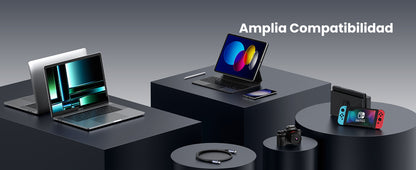 Cable USB-C a USB-C 3.2 Thunderbolt | 1 Metro | 240W | 10 Gbps | 480 Mbps | Soporta Video 4K@60Hz| Chip E-Market Inteligente | Carcasa de Aluminio |