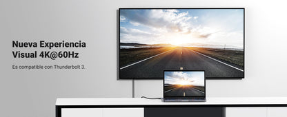 Cable USB-C a USB-C 3.2 Thunderbolt | 1 Metro | 240W | 10 Gbps | 480 Mbps | Soporta Video 4K@60Hz| Chip E-Market Inteligente | Carcasa de Aluminio |