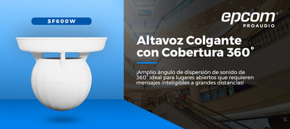 Altavoz Colgante Con Cobertura 360° | 7.5W, 10W, 15W, 20W, 30W, 60W
