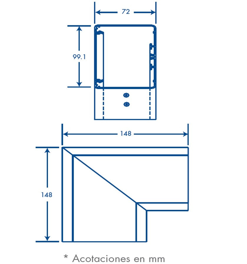 Accesorio en "L" de aluminio, compatible con canaleta INKA100 (8130-80001)