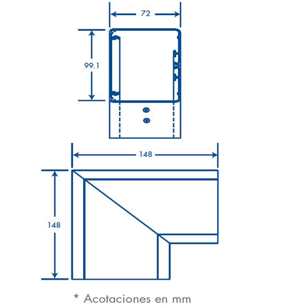Accesorio en "L" de aluminio, compatible con canaleta INKA100 (8130-80001)