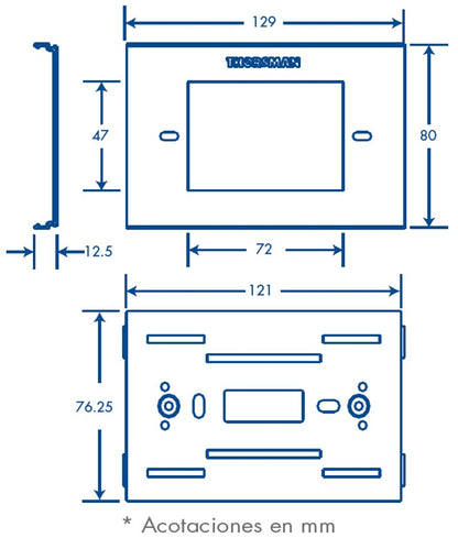 Tapa universal INKA y soporte de PVC auto extinguible y aluminio (8181-80002)
