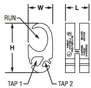 Conector de Compresión para Hacer Derivaciones de Cables, Espacios de 250 Kcmil a 2 AWG, 2 a 6 AWG, y 8 a 4 AWG