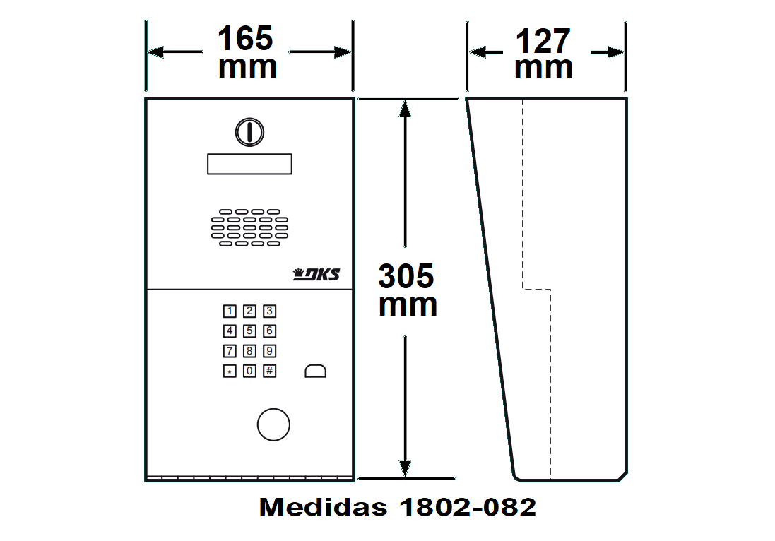 Audioportero Telefónico DKS Para 600 números Telefónicos / Control Para 2 Puertas / Gabinete Para Sobreponer/ Marcación a 16 Digitos / Linea Análoga