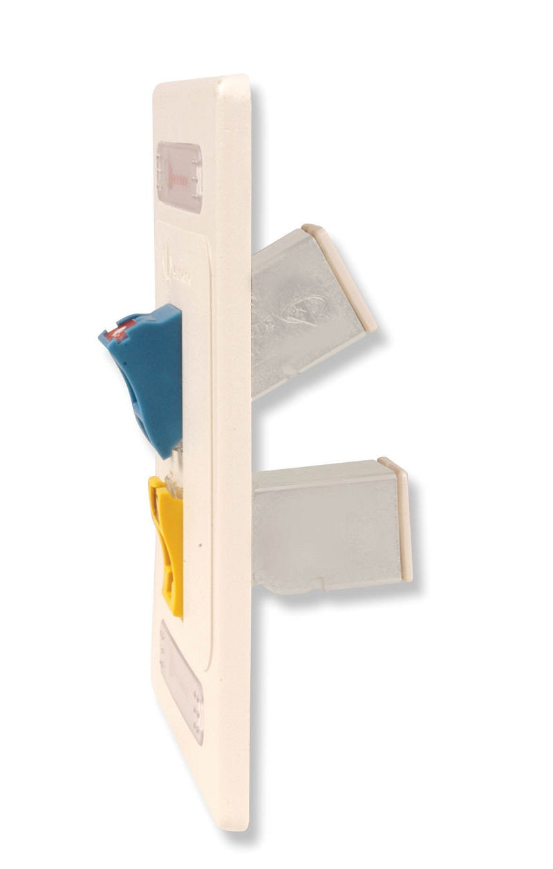 Jack Z-MAX Cat6A, UTP, Montaje Híbrido en Placa de Pared (Plano y Angulado), Color Blanco
