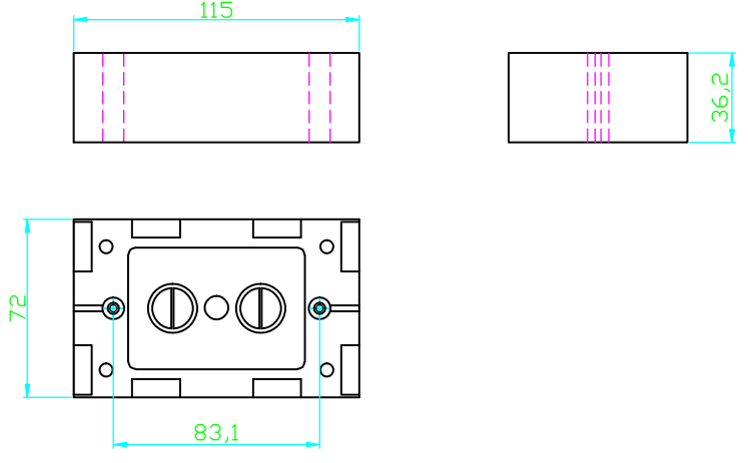 Caja de Pared Universal, Color blanco, Para montaje con Placas de Pared