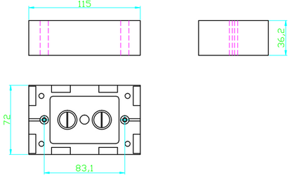 Caja de Pared Universal, Color blanco, Para montaje con Placas de Pared