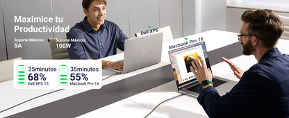 Cable USB-C a USB-C | 1 Metro | Carga Rápida de hasta 100W | Transferencia de datos 480 Mbps | PD3.0 | QC4.0/3.0/2.0 | FPC | AFC | Protección