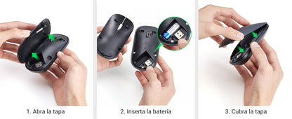 Mouse inalámbrico 2.4 GHz | Ultra Delgado y Silencioso | DPI 1000/1600/2000/4000 (Ajustable) | Alcance 10m | Scroll de Aluminio | Adaptable a