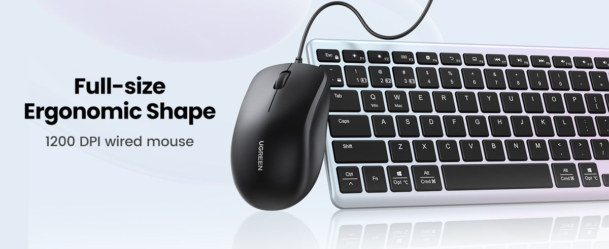 Mouse Óptico USB | Cable USB de 1.5 metros | 3 Botones | 1200DPI | Diseño Ergonómico | Silencioso | Color Negro | Windows / MacOS / Linux / Chrome y