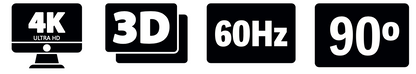Cable HDMI Ángulo 90° | 3 Metros (9.84 Pies) | Alta Definición | Versión 2.0 | Alta Velocidad 18Gbps | 4K@60Hz |