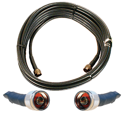 Jumper Coaxial con Cable Wilson-400 | Conector N Macho en los Extremos | 22.86 Metros (75 Pies) de Longitud
