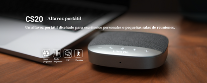 Altavoz y Micrófono portátil / Bluetooth / Conexión USB / 3 Micrófonos de 3W / Salas pequeñas o reuniones personales / Botones Touch / Linkvil