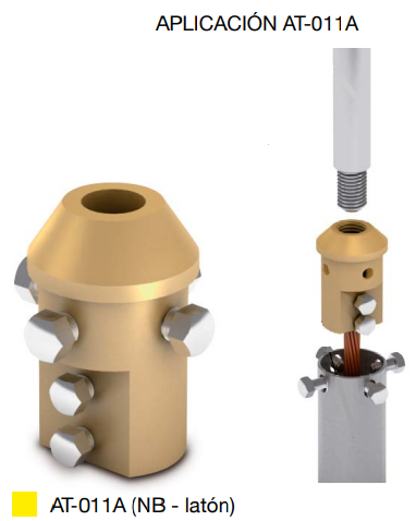 Adaptador de Punta Pararrayo PDC en Mástil 1 1/2".