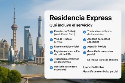 Tramite de Permiso y Visa de Residencia de trabajo en China