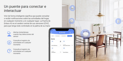 Hub Wi-Fi Para Sensores de Alarma / Soporta Hasta 32 Dispositivos / Configuración Mediante App EZVIZ / Protocolo Zigbee Para Vincular Accesorios