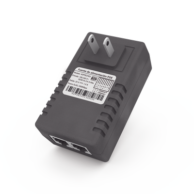 Adaptador de pared / Inyector PoE / 48 Vcc / 0.5 A / Controlado por chip IC / Protección contra OV, OC, SC, UV/ Fácil de instalar