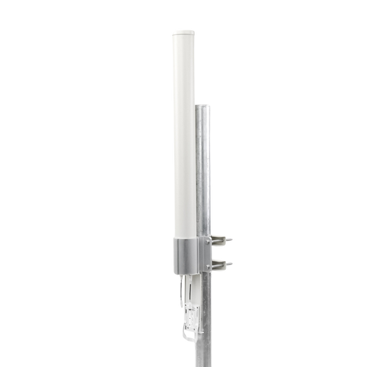 Antena omnidireccional, potente cobertura de 360°, doble polaridad MIMO 2x2, frecuencia 2 GHz (2.35-2.55 GHz) de 10 dBi
