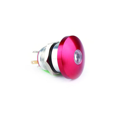 Botón tipo Hongo / Redondo Color Rojo con LED / Estético / NO y COM