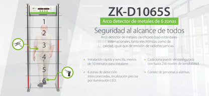 Arco Detector de Metales de 6 Zonas / Sensor IR / Contador de personas / Contador de alarmas.
